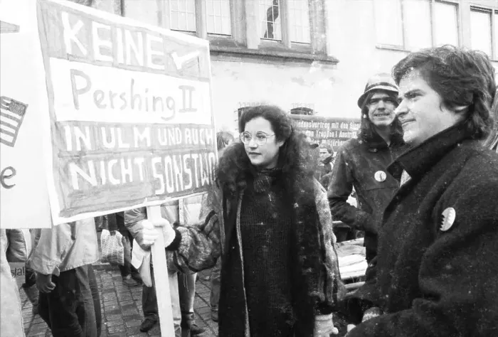Framed Print : Peace movement demonstrates against missile bases despite heavy snowfall in December 1981 Framed Print : Peace movement demonstrates against missile bases despite heavy snowfall in December 1981
