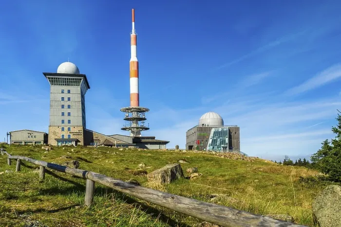 Framed Print : Peak of Brocken with radar station