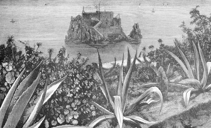 Framed Print : Peak Fort, fortress on an Atlantic rock off Funchal, Madeira, agaves, travelling, autonomous region, Portugal, historical illustration 1886, Europe Framed Print : Peak Fort, fortress on an Atlantic rock off Funchal, Madeira, agaves, travelling, autonomous region, Portugal, historical illustration 1886, Europe