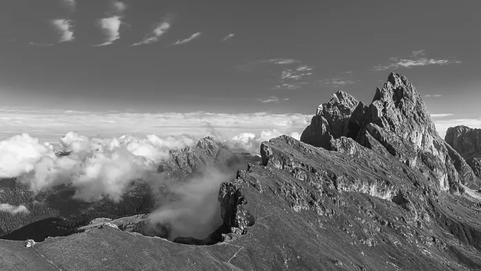 Framed Print : The peaks Sas Rigais and Furchetta of the Geisler group