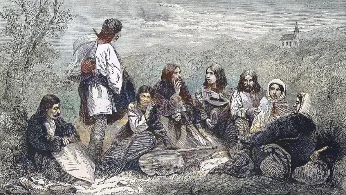 Framed Print : Peasant family in Bohemia in 1869 Framed Print : Peasant family in Bohemia in 1869
