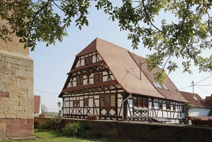 Framed Print : Peasant war house in NuBdorf Peasant war house in Nudorf