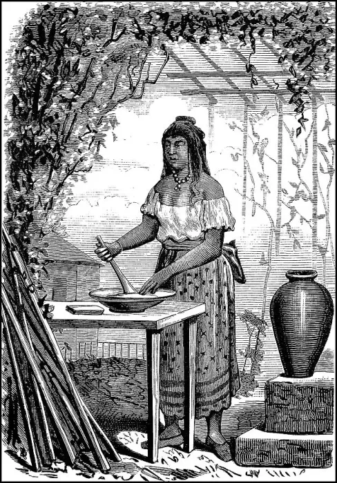 Framed Print : Peasant woman in Mexico preparing food