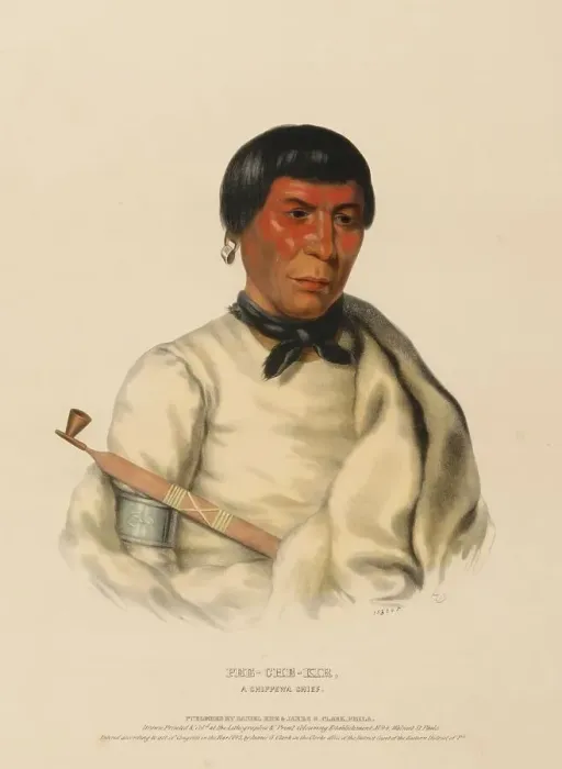 Framed Print : Pee-Che-Kir, A Chippewa Chief (1843) Framed Print : Pee-Che-Kir, A Chippewa Chief (1843)