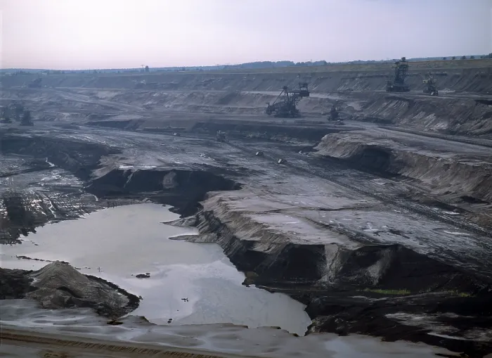 Framed Print : Pegau, open-cast lignite mine /  long shot
