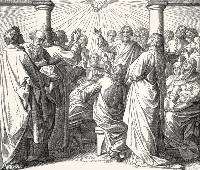Framed Print : Pentecost, the descent of the Holy Spirit upon the Apostles
