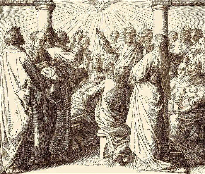 Framed Print : Pentecost, the descent of the Holy Spirit upon the Apostles