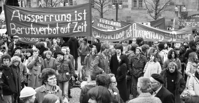 Framed Print : People affected by the Radical Decree and their friends demonstrated against occupational bans 02