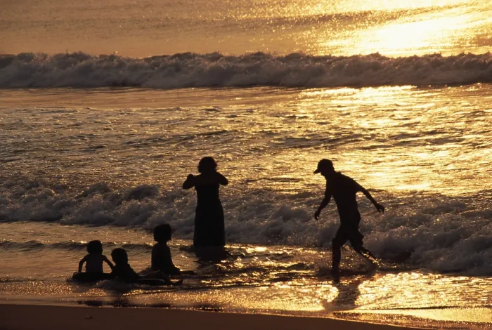 Framed Print : People bathing in sea, orissa, India Framed Print : People bathing in sea, orissa, India