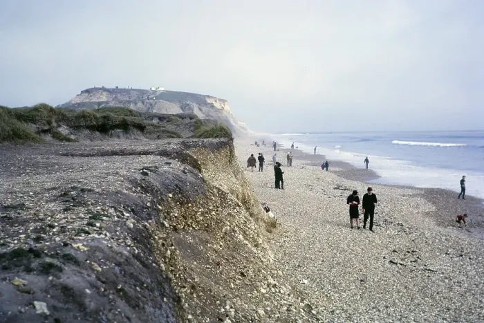 Framed Print : People on the beach at Hengistbury Head, Dorset, England, in 1966 Framed Print : People on the beach at Hengistbury Head, Dorset, England, in 1966