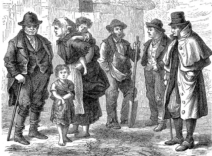Framed Print : People, Country people from Ireland in 1870