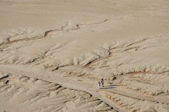 Framed Print : Two people in the desert, Dead Vlei Framed Print : Two people in the desert, Dead Vlei