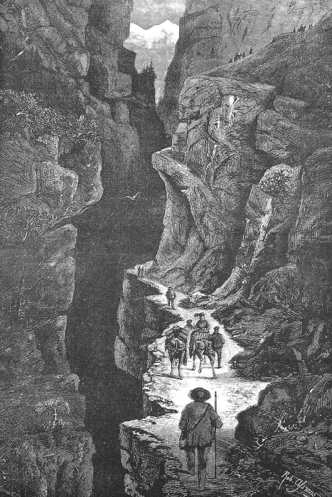 Framed Print : People on the Gemmi Alpine Pass around 1869 Framed Print : People on the Gemmi Alpine Pass around 1869