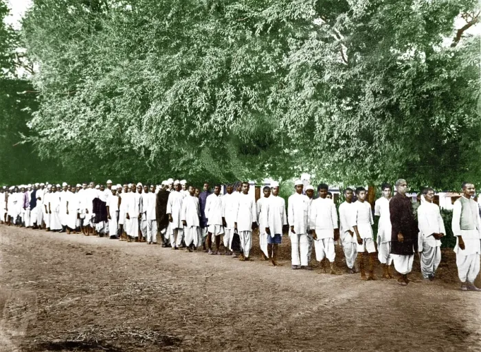 Framed Print : People in Khadi dress first day of Salt Satyagraha, Gujarat, India, Asia, March 12, 1930, Asia
