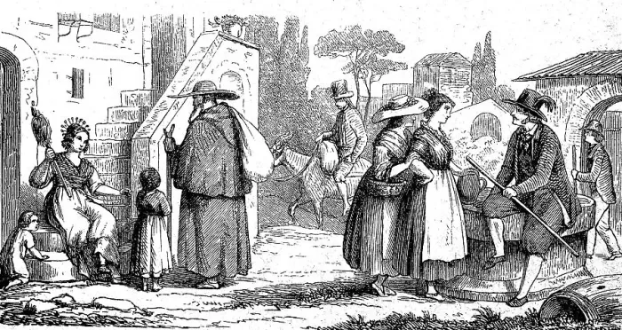 Framed Print : People from Northern Italy in typical clothing