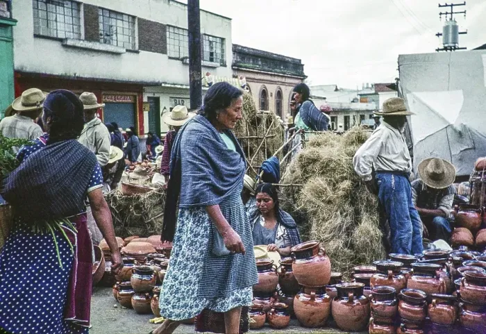Framed Print : People in the pottery section of the Friday market, Toluca, Mexico, 1961, Central America Framed Print : People in the pottery section of the Friday market, Toluca, Mexico, 1961, Central America