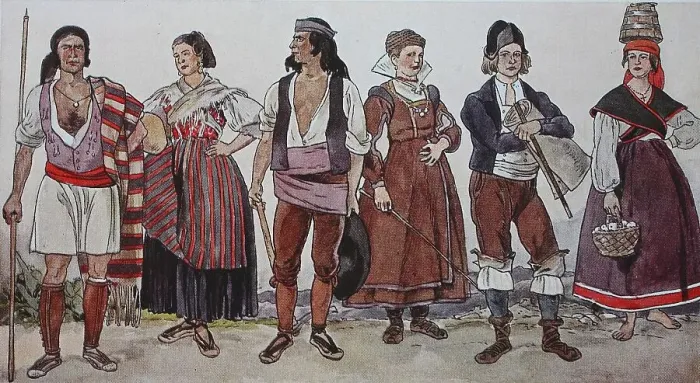 Framed Print : People in traditional costumes Framed Print : People in traditional costumes