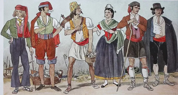 Framed Print : People in traditional costumes