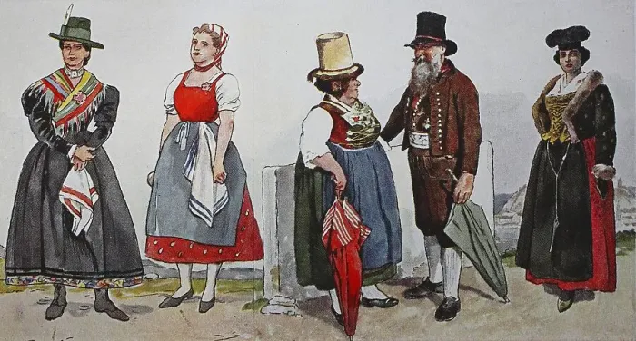 Framed Print : People in traditional costumes