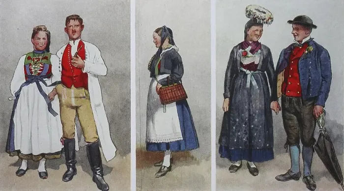 Framed Print : People in traditional costumes