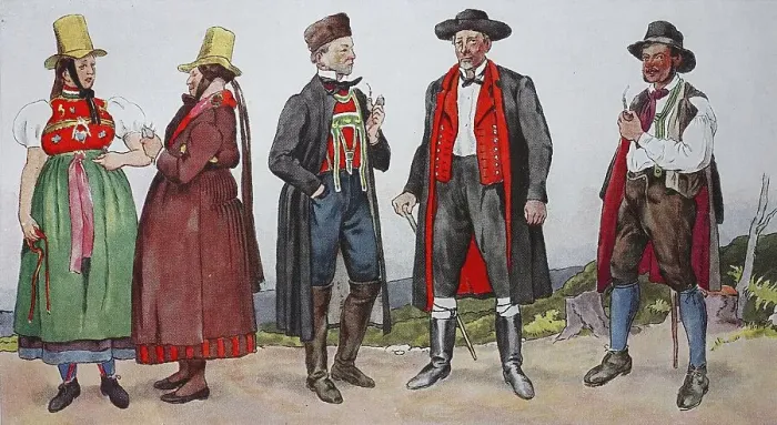 Framed Print : People in traditional costumes