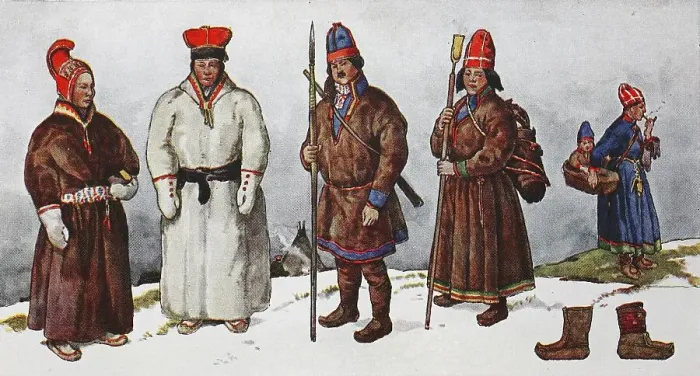 Framed Print : People in traditional costumes