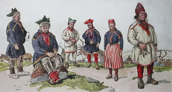 Framed Print : People in traditional costumes