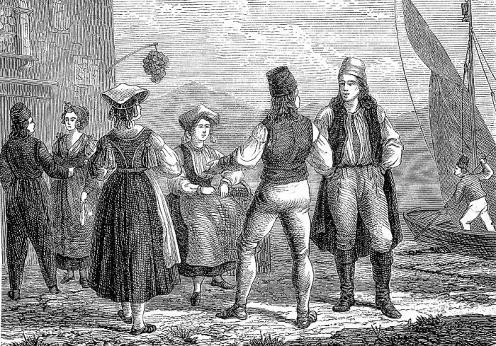 Framed Print : People in traditional costumes from Istria