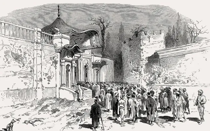 Framed Print : People waiting before the Imperial Gate Framed Print : People waiting before the Imperial Gate