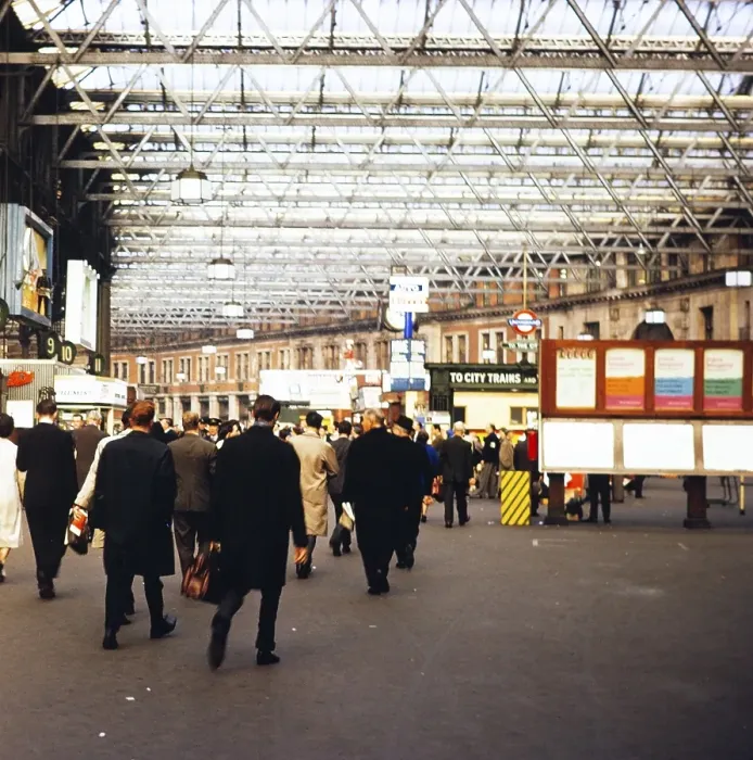 Framed Print : People at Waterloo railway station, London, England, 1963 Framed Print : People at Waterloo railway station, London, England, 1963