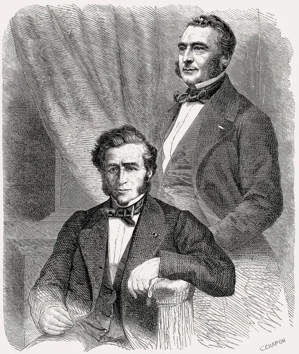 Framed Print : The Pereire brothers, prominent financiers in Paris