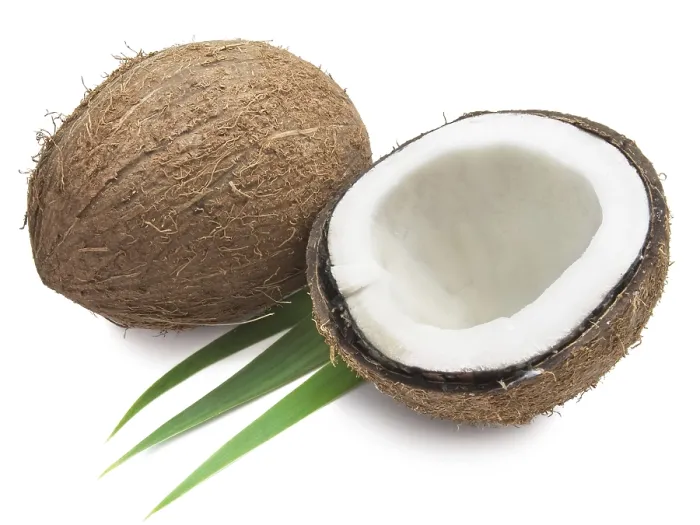 Framed Print : Perfect fresh coconut isolated on white background