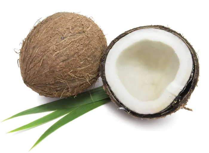 Framed Print : Perfect fresh coconut isolated on white background