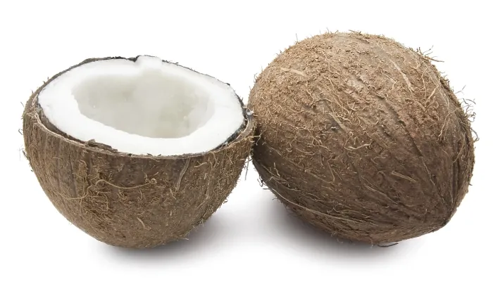 Framed Print : Perfect fresh coconut isolated on white background