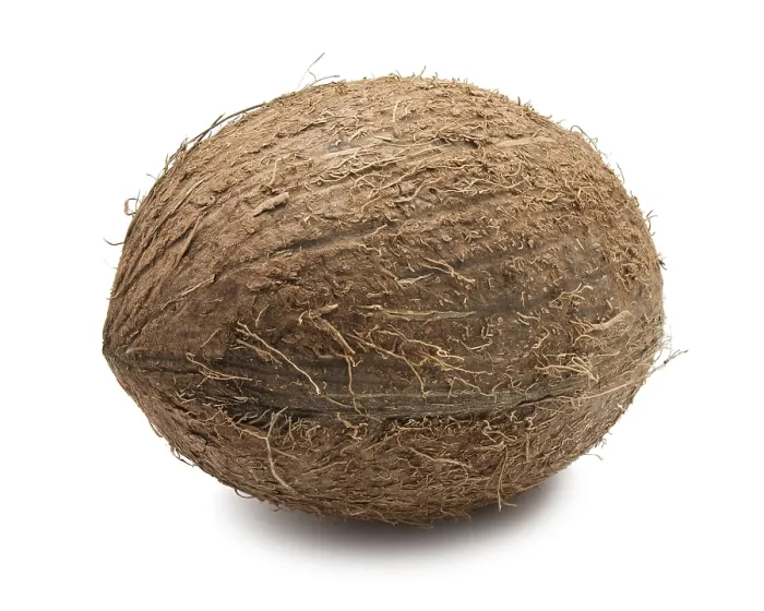 Framed Print : Perfect fresh coconut isolated on white background