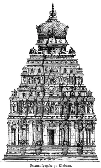 Framed Print : Perumal Pagoda in Madurai, temple complex with rich decorations