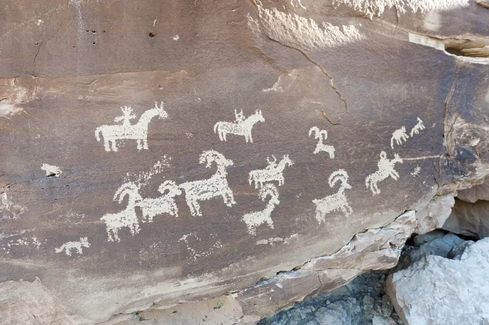 Framed Print : Petroglyphs of the Ute Indians
