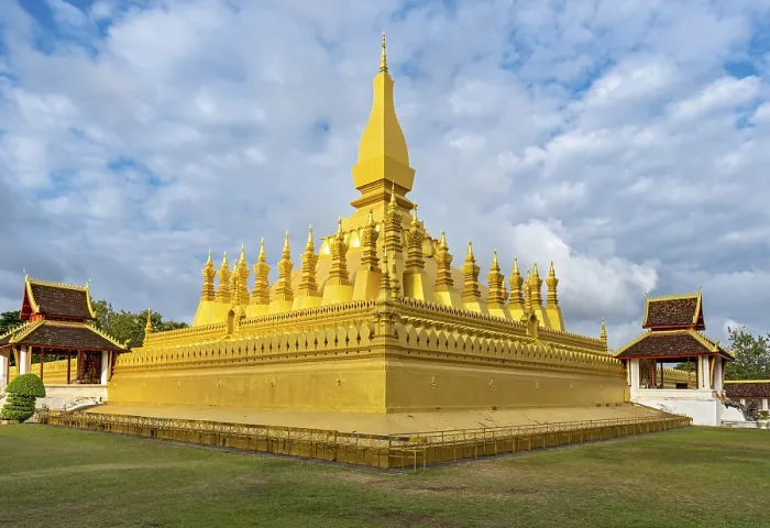 Framed Print : Pha That Luang stupa, Vientiane, Laos, Asia