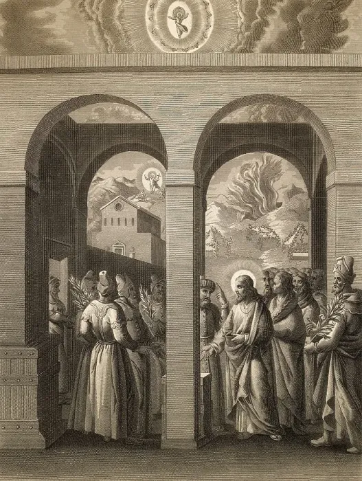 Framed Print : Pharisees try to trap Jesus, New Testament