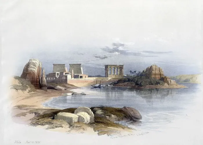 Framed Print : Philae Island in the Nile, Nubia