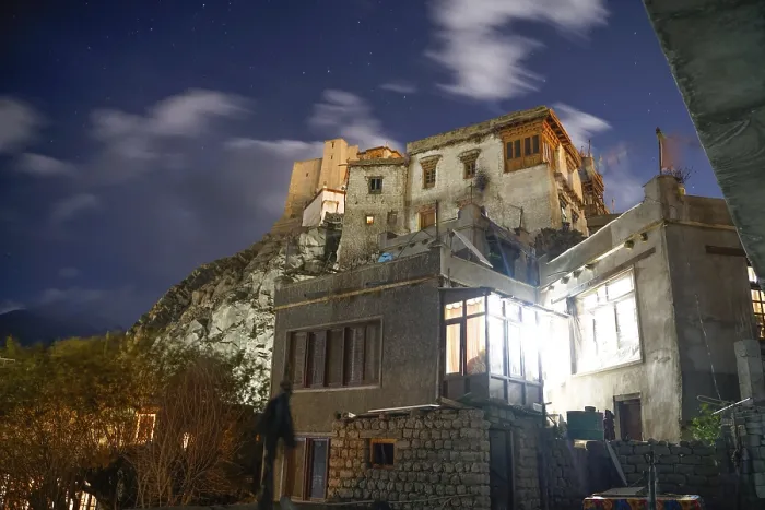 Framed Print : The photo of Leh Palace at night time