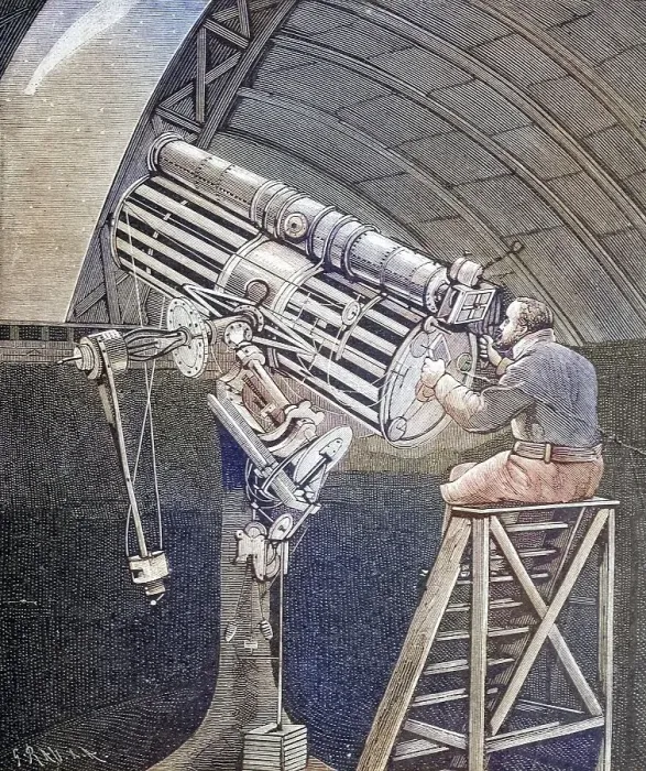 Framed Print : Photographic image of the comet taken in 1881 at the Hastings Observatory by Professor Henry Draper