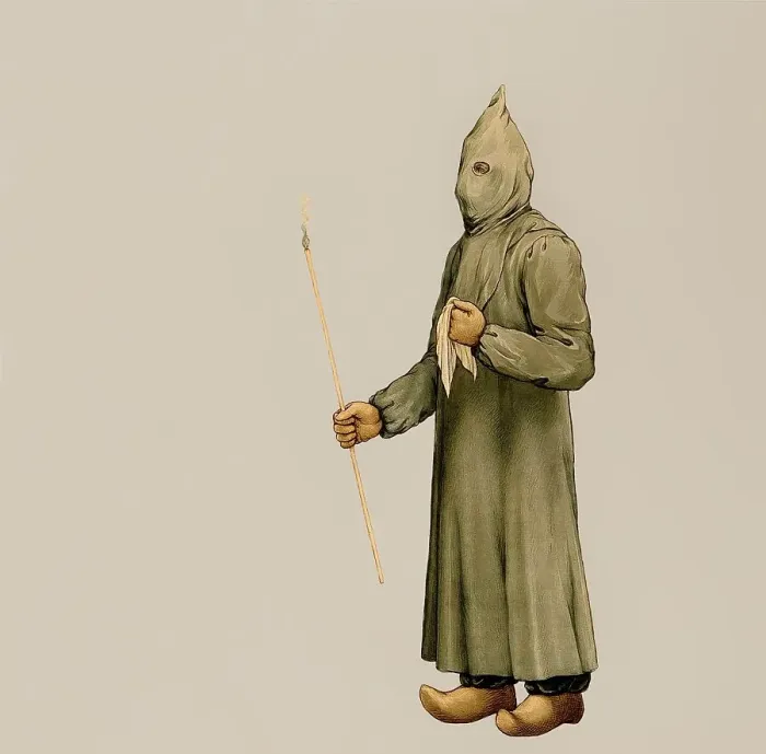 Framed Print : A physician wearing a plague preventive costume
