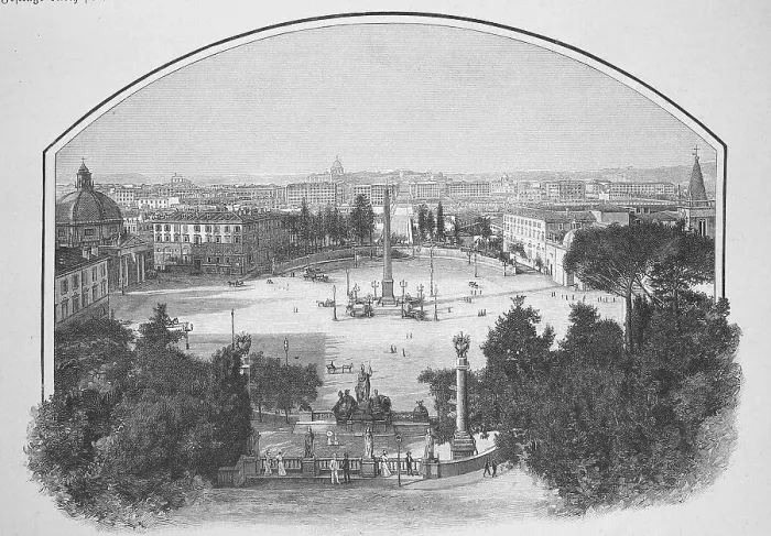 Framed Print : The Piazza del Popolo in Rome, seen from the terrace of Monte Pincio Framed Print : The Piazza del Popolo in Rome, seen from the terrace of Monte Pincio