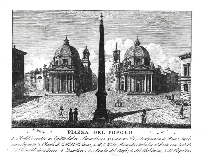 Framed Print : Piazza del popolo, Square of the People after the Church of Santa Maria del Popolo