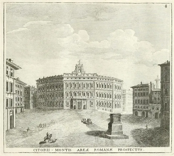 Framed Print : Piazza di Monte Citorio, at the corner of Piazza Colonna Framed Print : Piazza di Monte Citorio, at the corner of Piazza Colonna