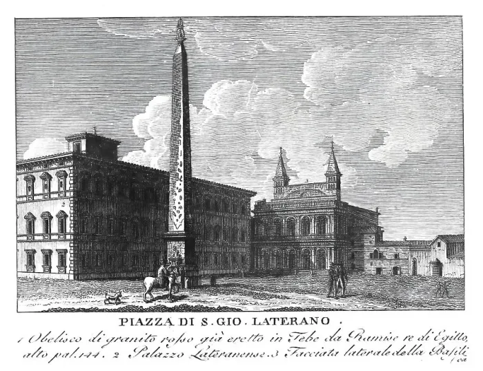 Framed Print : Piazza di S. Gio Laterano, Square in front of the Lateran Church with Obelisk