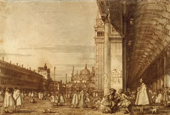 Framed Print : Piazza San Marco from the Southwest Corner