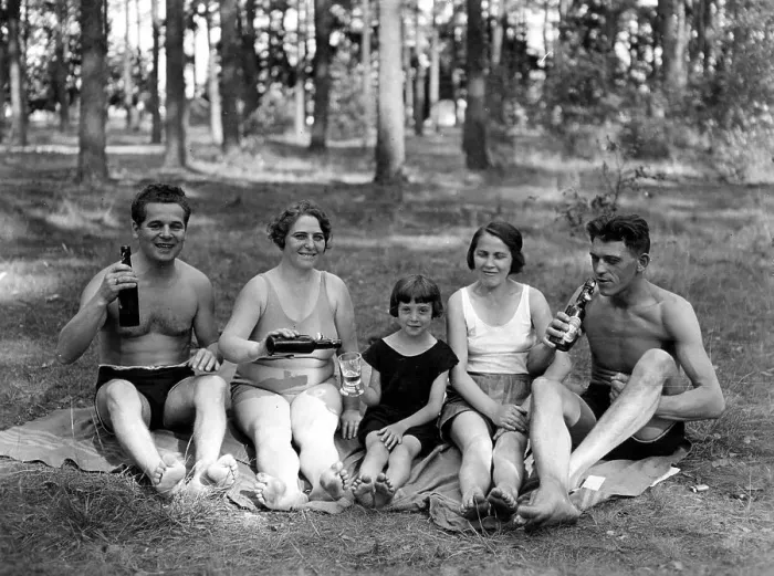 Framed Print : Picnic c. 1930, exact place unknown