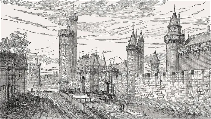 Framed Print : Pictorial reconstruction of the Louvre Palace in the 14th century Framed Print : Pictorial reconstruction of the Louvre Palace in the 14th century